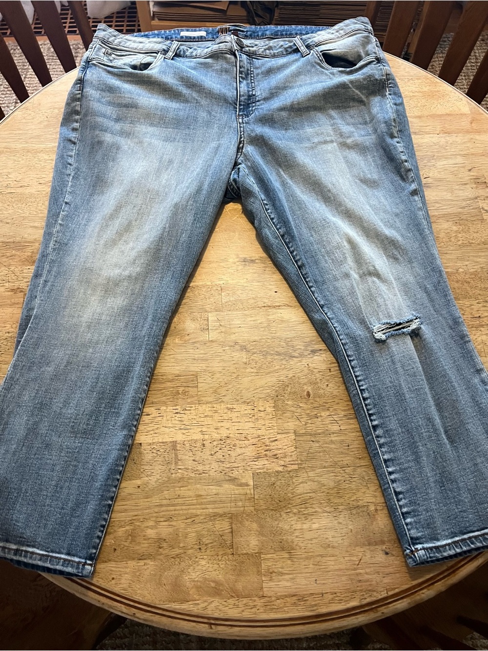 Katy Ankle Straight Leg Distressed Jeans